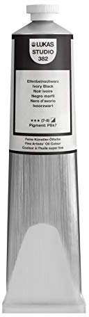 LUKAS Studio Oil Künstler-Ölfarben, Elfenbeinschwarz, 200 ml