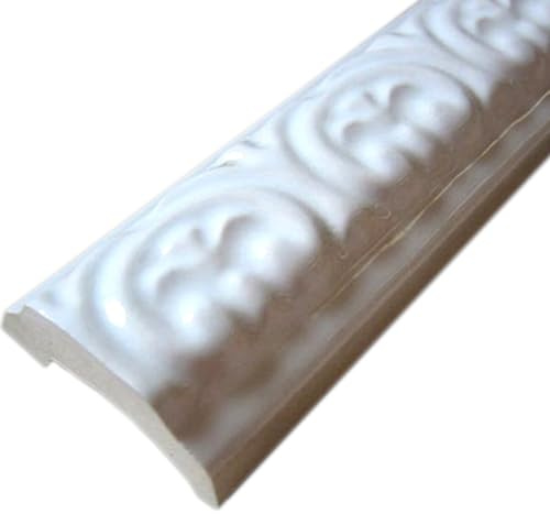 Keramik Fliesenbordüre Weiß Glänzend 3,5x30cm Wand Badezimmer Bad Dusche