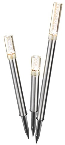Esotec Solar Designleuchten TrioSticks Lichtfarbe 2800K warmweiß Solarlampen Gartenleuchten, 102601