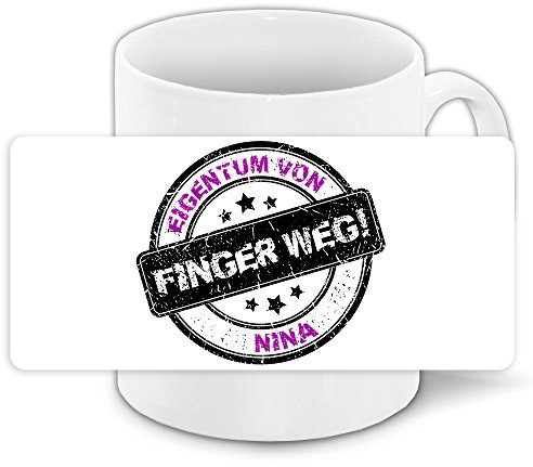 Büro-Tasse mit Namen Nina und schönem Motiv - Nr. 5 - Eigentum von Nina