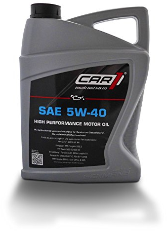 CAR1 Motoröl 5W-40 Leichtlauf High Performance Motor Motoren Öl Benzin Diesel Ottomotor Benzinmotor Dieselmotor Engine Oil 5L