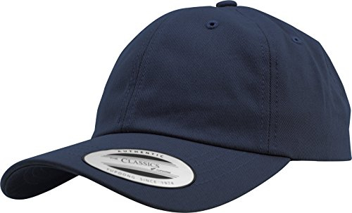 Yupoong Flexfit Low Profile Cotton Twill Unisex Dad Hat Cap für Damen und Herren, 6 Panel Baseball Cap unstructured mit Messingverschluss, navy, One Size