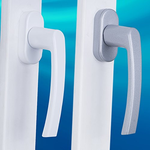 Stahlia Fenstergriffe Silber Aluminium (1 Stück) Balkontürgriff Rund Terrassentür Griff Fensterbeschläge Fenstergriff Fensterolive Fenster Griffe