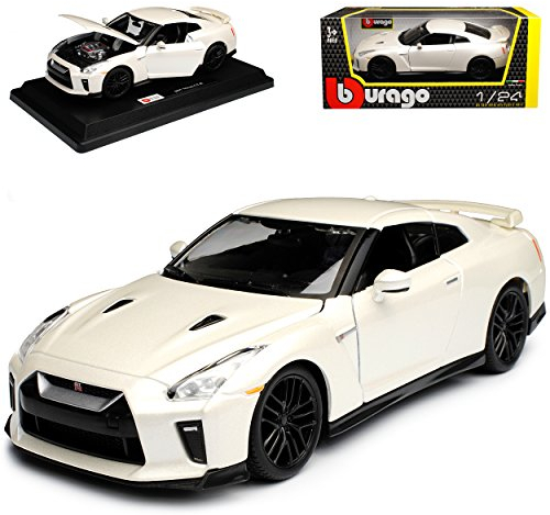 Bburago Nisan Skyline GT-R R35 Coupe Weiss Modell Ab 2008 Version 2017 1/24 Modell Auto mit individiuellem Wunschkennzeichen