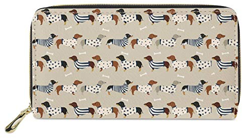 chaqlin Animal Dachshund Long Wallet für Damen PU Leder Business Kreditkarteninhaber Clutch Bag Geschenke