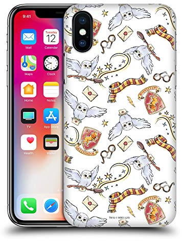 Head Case Designs Offizielle Zugelassen Harry Potter Hedwig Owl Muster Deathly Hallows XIII Harte Rueckseiten Handyhülle Hülle Huelle kompatibel mit Apple iPhone X/iPhone XS