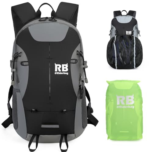 riderbag Black Reflective Bike, Motorcycle and Outdoor Backpack Reflektor 35L. Bike Commuter Backpack, outdoor riding, hiking backpack.