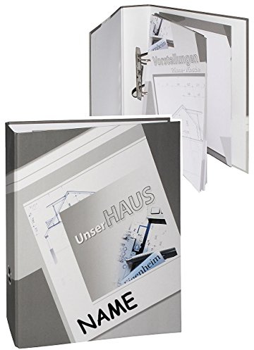 alles-meine.de GmbH A4 Ringbuch/Ordner/Fotoalbum - unser Haus - incl. Namen + Einlagen für Planung Hausbau & Umbau & Renovierung/Eigenheim - Bautagebuch - Bauabschnitte..