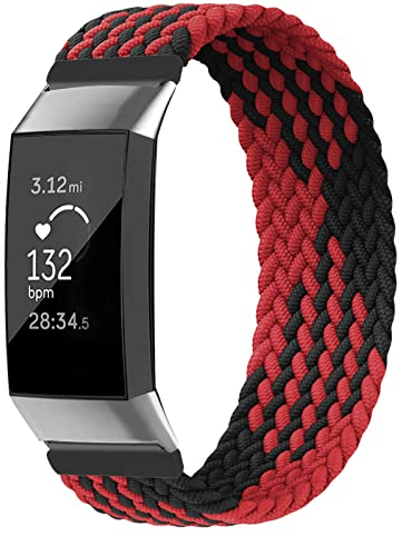 Vozehui Armband Kompatibel mit Fitbit Charge 3/Fitbit Charge 4 Armband, Elastisches Atmungsaktives Weiches Nylon Kinitting Sport Ersatzband für Damen Herren