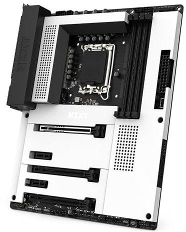 NZXT Scheda madre N7 Z790 - N7-Z79XT-W1 - chipset Intel Z790 (supporta CPU di 12a e 13a generazione) - Scheda madre ATX Gaming - Schermo I/O integrato - connettività WiFi 6E - Bluetooth - Bianco