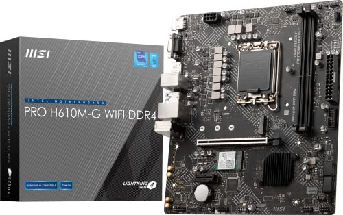 MSI Pro H610M-G WiFi DDR4 ProSeries - Placa Base (mATX, Intel Core de 12ª/13ª generación, Enchufe LGA 1700, DDR4, PCIe 4, LAN de 2.5G, Ranuras M.2, USB 3.2, Wi-Fi 6)