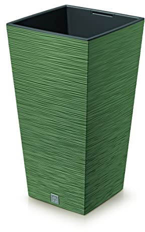 URBNLIVING XL Large Square Tall Modern Look Planter Flower Plant Pot Indoor Outdoor Garden Decor (Earth Green)