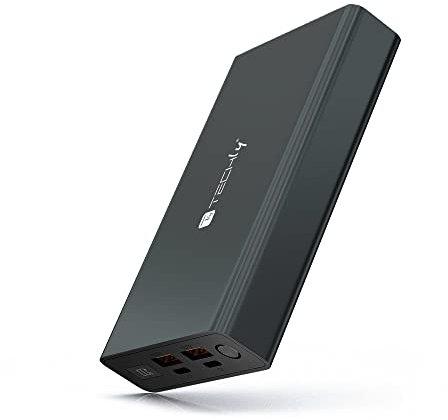 Techly 366006 Power Bank Smartphone 30000 mAh 100W USB-C™ 4 Porte Output Nero
