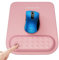 memzuoix Tappetino Ergonomico per Mouse con Supporto per Polso, Imbottitura in Memory Foam Premium per Sollievo dal Dolore, Base Antiscivolo in PU per Controllo Stabile e Liscio - Rosa