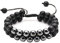 Gualiy Perlenarmband Frauen, Doppellagig Stein Geflochten Armband, Armband Männer Verstellbar 19-30CM