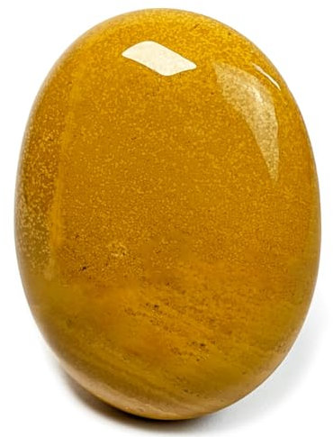 EUSICE - Jaspe Amarillo Piedra Natural de Madagascar, Piedra de Palma Relajación y Antiestrés, 100% Artesanal y Hecho a Mano, Cristal Ético para Litoterapia, Bienestar, Meditación y Yoga