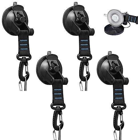 Ventose da Campeggio per Auto, Ancoraggio a Ventosa con Gancio di Fissaggio, Ventose Resistenti di Ancoraggio per Campeggio, Camper, Barca, Casa, Cucina