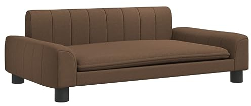 vidaXL Kindersofa, Couch für Kinder, Kindercouch mit runden Kanten, Kindersessel Minisofa Polstersofa Kindermöbel Sofa Kinderzimmer, Braun Stoff