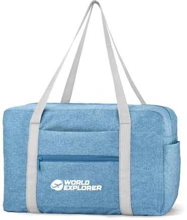 for Easyjet Airlines Underseat Cabin Bag Carry On Cabin Bag Travel Duffel Bag Holdall Tote Luggage Overnight Folding Hand Ryanair Easyjet Travel Blue 40×20×25cm