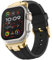 Suitisbest Armband Kompatibel mit Apple Watch Ultra 2 / Ultra 49mm, Series 10 46mm, Serie 9/8/7 45mm, Serie SE/6/5/4 44mm und Serie 3/2/1 42mm, Schwarz (Goldenes Metall)
