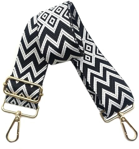 5cm Taschengurte Breit, Verstellbarer Schultergurt für Tasche, Taschengurte zum Wechseln Goldener Karabiner Umhängegurt, Schulterriemen fur Damen Handtaschen Crossbody DIY Zubehör (Schwarz)