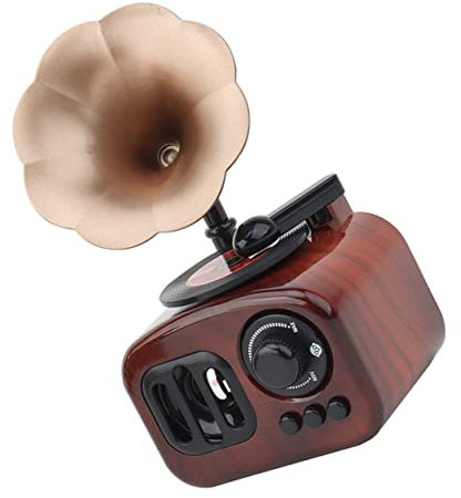 Cabilock Retro Spieluhr Grammophon aus Metall Desktop Melodiebox mit Sanfter Musik Kreative Tischdekoration für Geburtstag und Geschenk