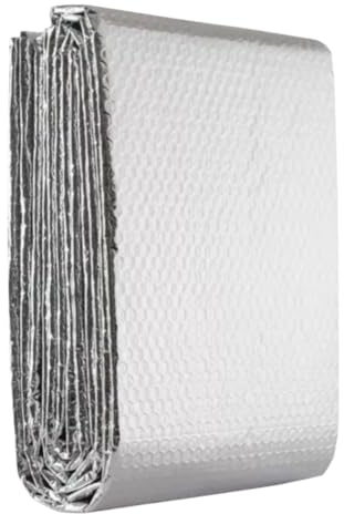 Feuille D'isolation de Radiateur, 1.2 X 3M, 3mm D'épaisseur Réflecteur De Chaleur pour Radiateur Feuille D'isolation, Double Isolation de Feuille de Bulle D'aluminium avec 60 Tampons Adhésifs (1.2*3M)