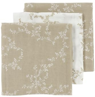 Meyco Baby Musselin Mullwindeln - Branches Sand - 70x70cm - 3er Pack