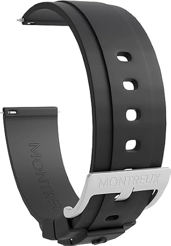 MONTREUX Hochwertiges FKM-Uhrenarmband aus Gummi für Rolex, Omega, TAG Heuer, Seiko und mehr, 22 mm, Schwarz
