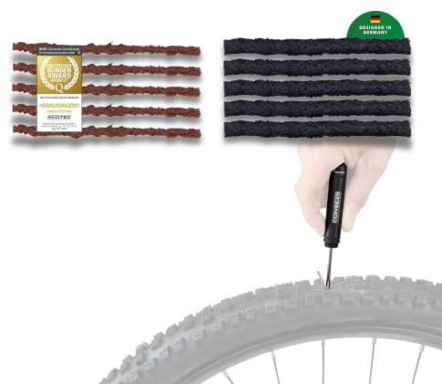 CONTEC Fahrrad-Flickzeug Set, 10 Stück, Reifen Flickset, für Schläuche und Pannen Reparaturset, selbstklebend, für unterwegs, leicht und handlich