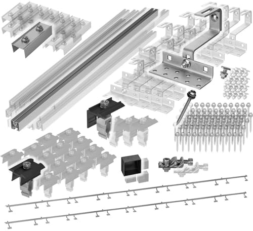 Support solaire pour toit en tuiles | Kit de montage pour 10 panneaux I Lot de crochets de toit en acier inoxydable 3 fois fixés. Pinces de rail de montage en aluminium