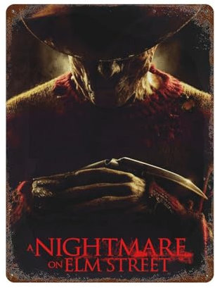 HAMAQAA A Nightmare on Elm Street Fanart Wanddekoration, Kunst, Metallblechposter, moderne Wohnkultur, Kunst, Metallposter, Hausbar, Ladendekorationen, Vintage-Schild, Geschenk, 39,9 x 30 cm