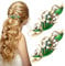 2 PCS Green French Vintage Leaf Hair Barrettes,Hand Crafted Spring Clip Metal Hair Pin,Elegant Jewelry Hair Decorations for Women Girls