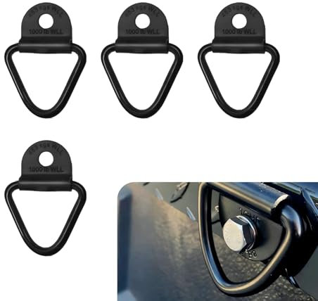 JawGrew 4 ganchos de sujeción de maletero tipo V para automóvil, 2.3 x 2.2 pulgadas, ancla de carga multifunción de metal de alta dureza, accesorios de fijación de riel de vehículo con agujeros de