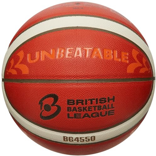 Molten Basketball, unschlagbarer B6G4550, offizieller BBL British Basketball League Matchball, Verbundleder, Innenbereich, Größe 6, für Jungen im Alter von 12–14 Jahren, Mädchen ab 14 Jahren und
