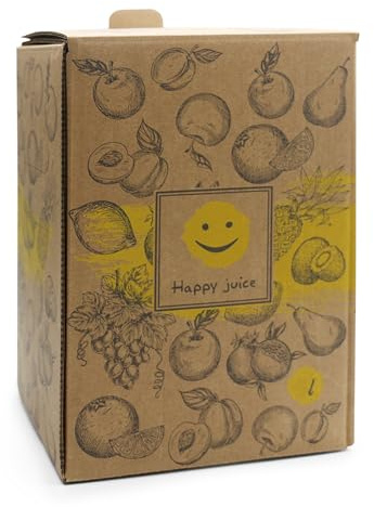 Landkaufhaus Mayer Bag in Box Karton 3 Ltr. 10 Stück bunt mit Apfel/Wiesen Muster bedruckt
