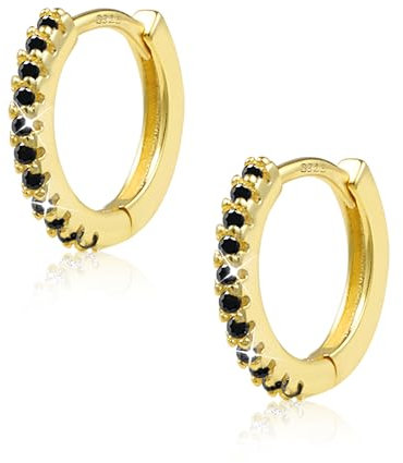 ALEXCRAFT Glitzer Zirkonia Ohrringe Gold Creolen 14K Goldene Creolen Damen für Frauen Freundin Mama Mädchen