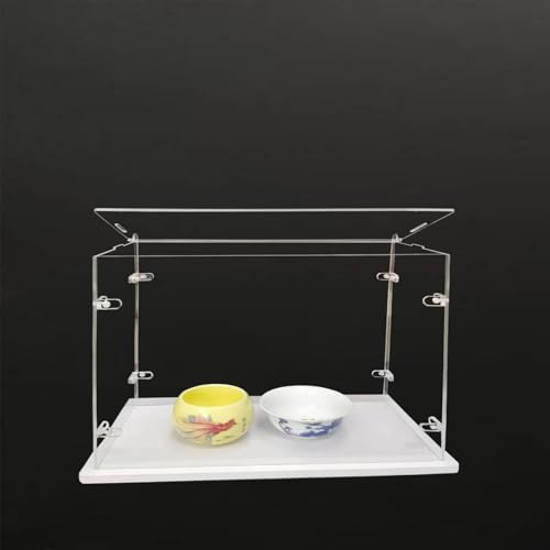 Ensemble de Vitrine en Acrylique Transparent Ouvert sur Le Dessus, Base épaissie, Fermoir en Forme de l Solide, Armoire à Poussière (Blanco, 30x20x20cm/12x8x8in)