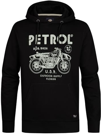 Petrol Industries, Men Sweater Hooded Print, M-1050-SWH102, Black, M