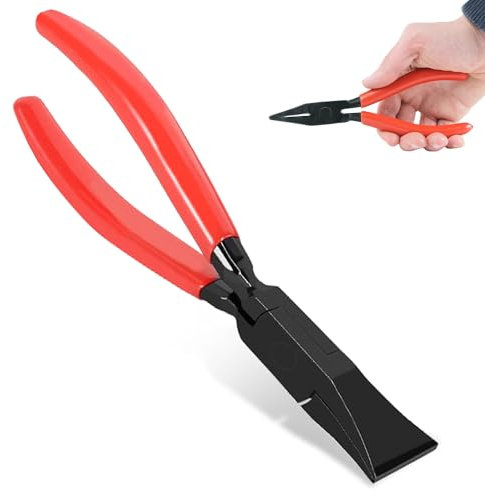 Pinza piegata a 180° in lamiera: pinza piegatrice con manico antiscivolo, pinza piegata a mano per piegare e lisciare le lamiere – Larghezza ganasce 25 mm (rosso 1)