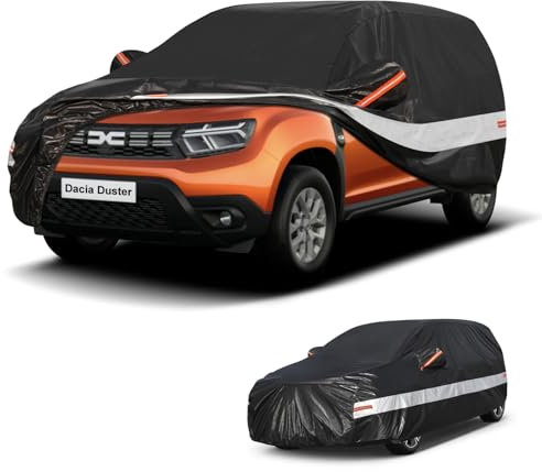 Holthly Autoabdeckung SUV Passend für Dacia Duster Renault Duster(2010-2025)10 Schichten Vollgarage Auto Abdeckplane 100% Wasserdicht Autoplane Outdoor Autogarage Staubschutz,Wind,Regen und UV Schutz