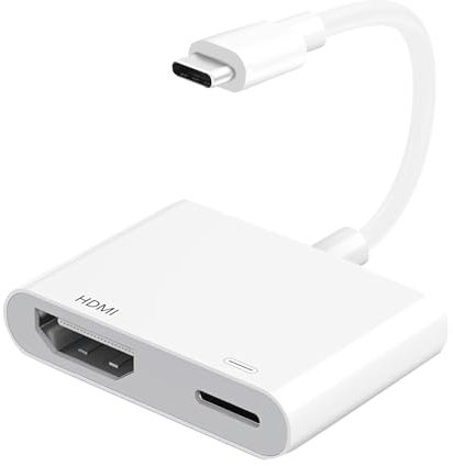 USB C to HDMI Adapter, Type C to 4K HDMI Adapter with 100W PD Fast Charge, USB C Digital AV Adapter Sync Screen Connector for iPhone 15/16 Series, iPad Pro, MacBook Pro/Air, Dell, HP etc