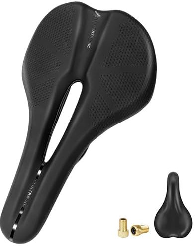 Flintronic Sella per Bici, Sella per Bici in Morbida Pelle PU Traspirante, Imbottitura con Design Ergonomico per MTB, Strada, Città, Esercizio