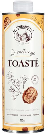 La Tourangelle - Huile mélange toasté - Huile de colza et huile de noix toastée - Goût délicatement toasté - Riche en Oméga 3-750ml