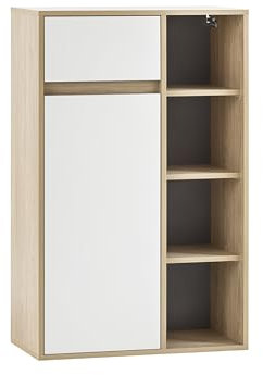 Schildmeyer Highboard Mali 152760, Eiche hell Dekor/mattweiß