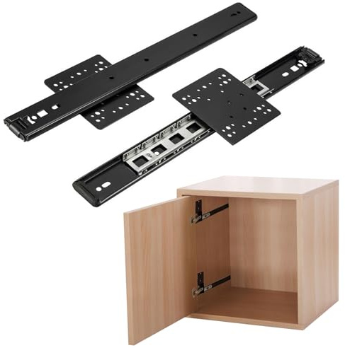 Rails de coulisse dissimulés pour portes d'armoire, 2 pièces de 30-70 cm, guidage à billes, montage latéral, glissières pour portes pocket, quincaillerie de coulisse pour armoire, placard (65 cm)