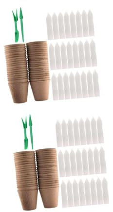 Abaodam 2 Sätze Kindergartenbecher-Set drinnen Etiketten Anlage wachsend Gärtnereibecher bepflanzen kleine Starter-Töpfe Sämlingsbecher Gärtnerei Topf recycelter Zellstoff