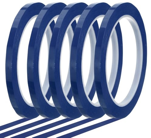 QUARKZMAN Whiteboard Tape 6mmx66m Pinstripe Graphic Chart Line Grid Marking | Tapes Für Classroom Office Dry Erase Board Art Blau Pack Of 5