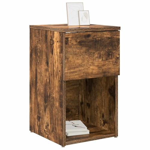 vidaXL Bettschrank 2 pcs Geräucherte Eiche 29 x 31,5 x 49 cm, Schlafzimmermöbel, Moderne Stauraum-Lösung, minimalistischer Schrank, schicker Nachttisch, Holz-Tisch und praktische Deko