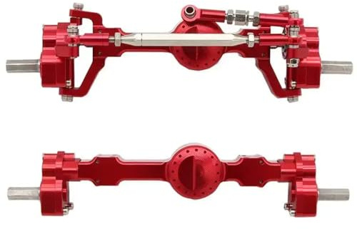 RC Crawler Portal Axle Set 1/12 Scale Metal Front e Rear Axles Compatibile con MN99S N D90 FJ45 Mn40 Mna45 mna90 mn91 mN96 N98(Red)